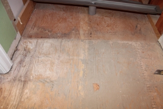 marking the shower floor for laticrete linear drain