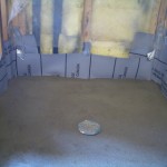 Completed shower mud bed