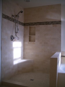 Correct placement of a tiled shower niche Correct placement of a tiled shower niche