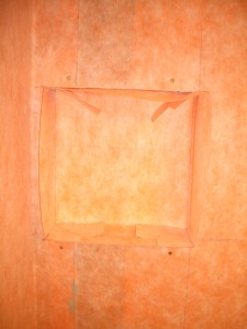 Correctly cut and fitted kerdi for niche Correctly cut and fitted kerdi for niche