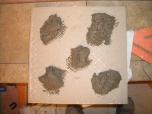 Spotting the back of the tile Spotting the back of the tile