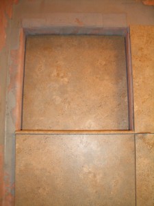 Bottom piece of bullnose installed Bottom piece of bullnose installed