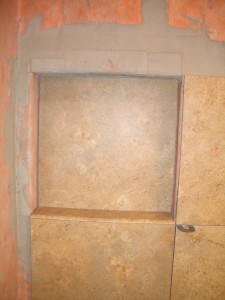Bottom piece of bullnose installed Bottom piece of bullnose installed