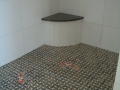 Arced corner shower bench5619